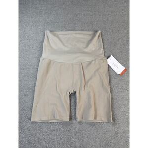 NWT Isabel Maternity by Ingrid + Isabel Bike Shorts Seamless Ribbed Tan Size XL